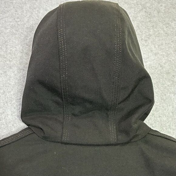 Carhartt Jacket Men’s M Black Duck Quilted Lined Workwear Hooded Heavy Duty - Picture 9 of 9